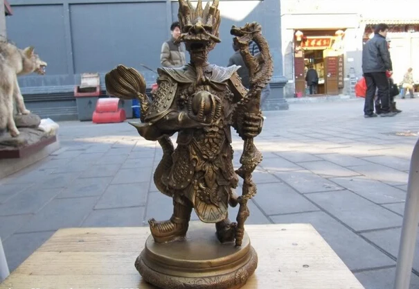 

Collectible bronze lion statue S0998 Chinese myth oddity Pure brass sea dragon King buddha god Dragon statue (B0328)