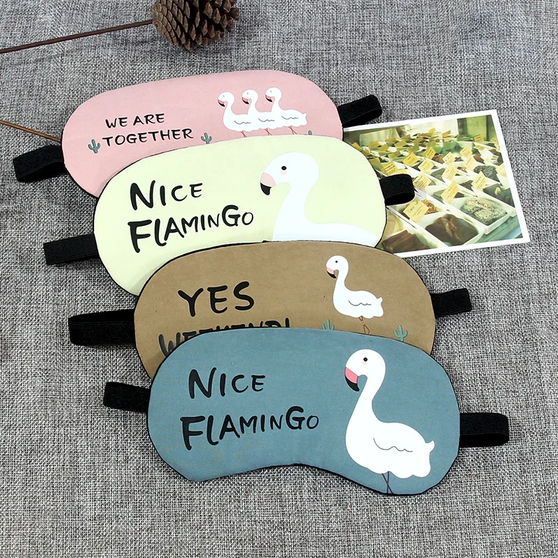

Sleep Mask Face Masks Flamingo Soft Breathable Fabric Eyeshade Sleeping Travel Sleep Rest Aid Massage Eye Mask Hot Cold Compress