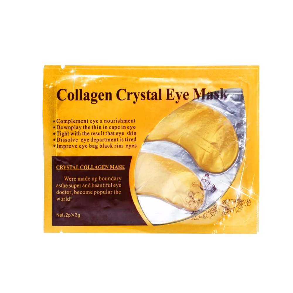 Eye Mask Anti Aging Whitening Crystal 24K Gold Powder Gel Anti Dark Circles and Puffiness Wrinkle Collagen Pads Sheet Patch  (1)