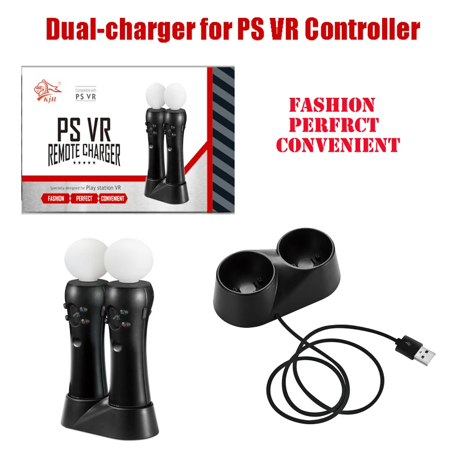 Зарядная станция с двумя usb портами для PS4 PlayStation 4 VR PSVR игровой контроллер