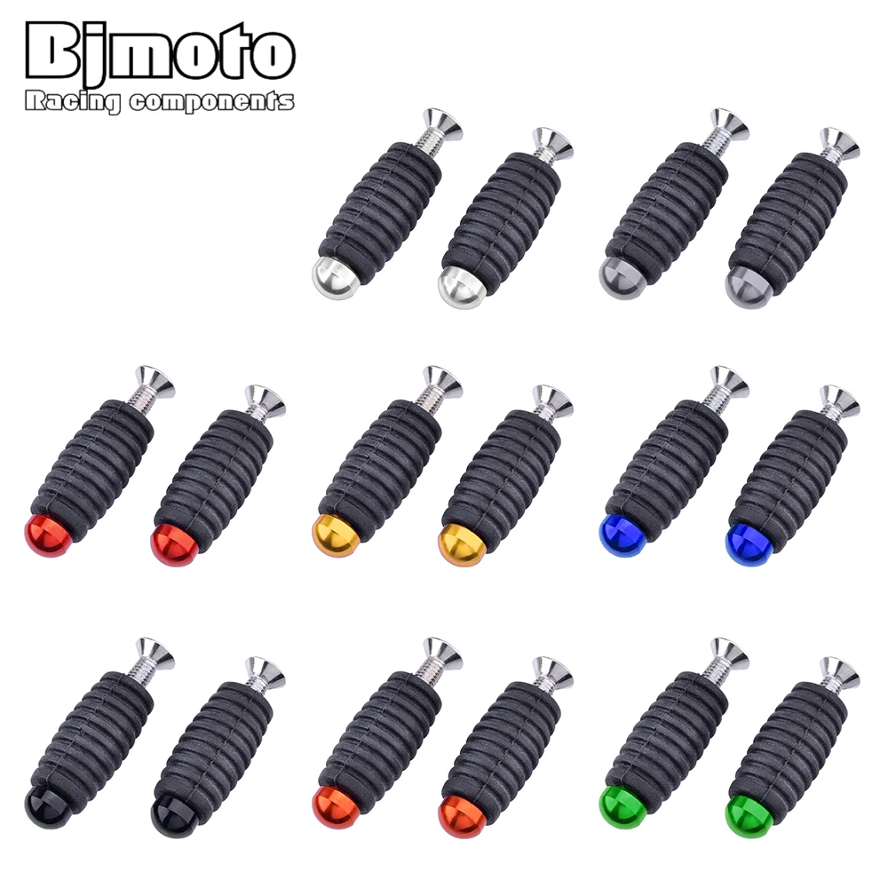 BJMOTO Motorcycle Gear Shift Brake Lever Toe Pegs Toepegs Pedals M6 6mm Footpegs For Kawasaki Honda Ducati Racing Rearset motorcycle accessories motorcycle foot pedals motorcycle footrests