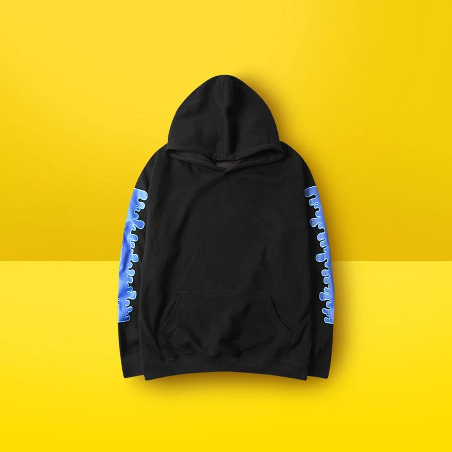 Oversize хип хоп Толстовки Для мужчин хлопок Повседневное длинные толстовки с