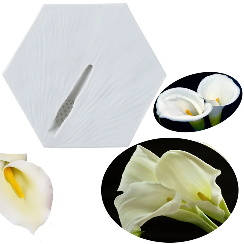 Calla lily Stamen силиконовая форма помадка форма для украшения торта инструмент форма для шоколадной мастики, сахарное ремесло, кухонные аксессуары