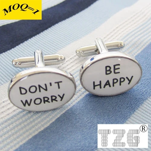 BE HAPPY Cufflink Cuff Link 1 Pair Free Shipping Promotion |
