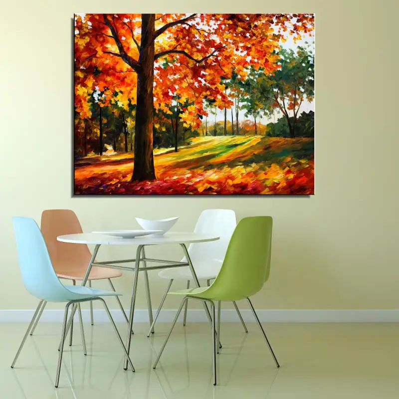 

100% Hand-painted Oil Painting Color Night the Knife Painting Impressionist Abstract Landscapes for bedroom F-14