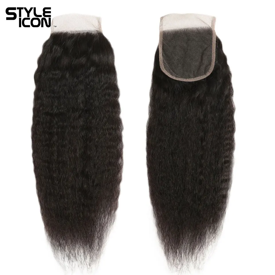 Styleicon 3 Bundles Kinky Straight Hair with Closure 100% Peruvian Human Hair Weave with Lace Closure Non-Remy Hair Weaving Styleicon 3 Bundles Kinky Straight Hair with Closure 100% Peruvian Human Hair Weave with Lace Closure Non-Remy Hair Weaving