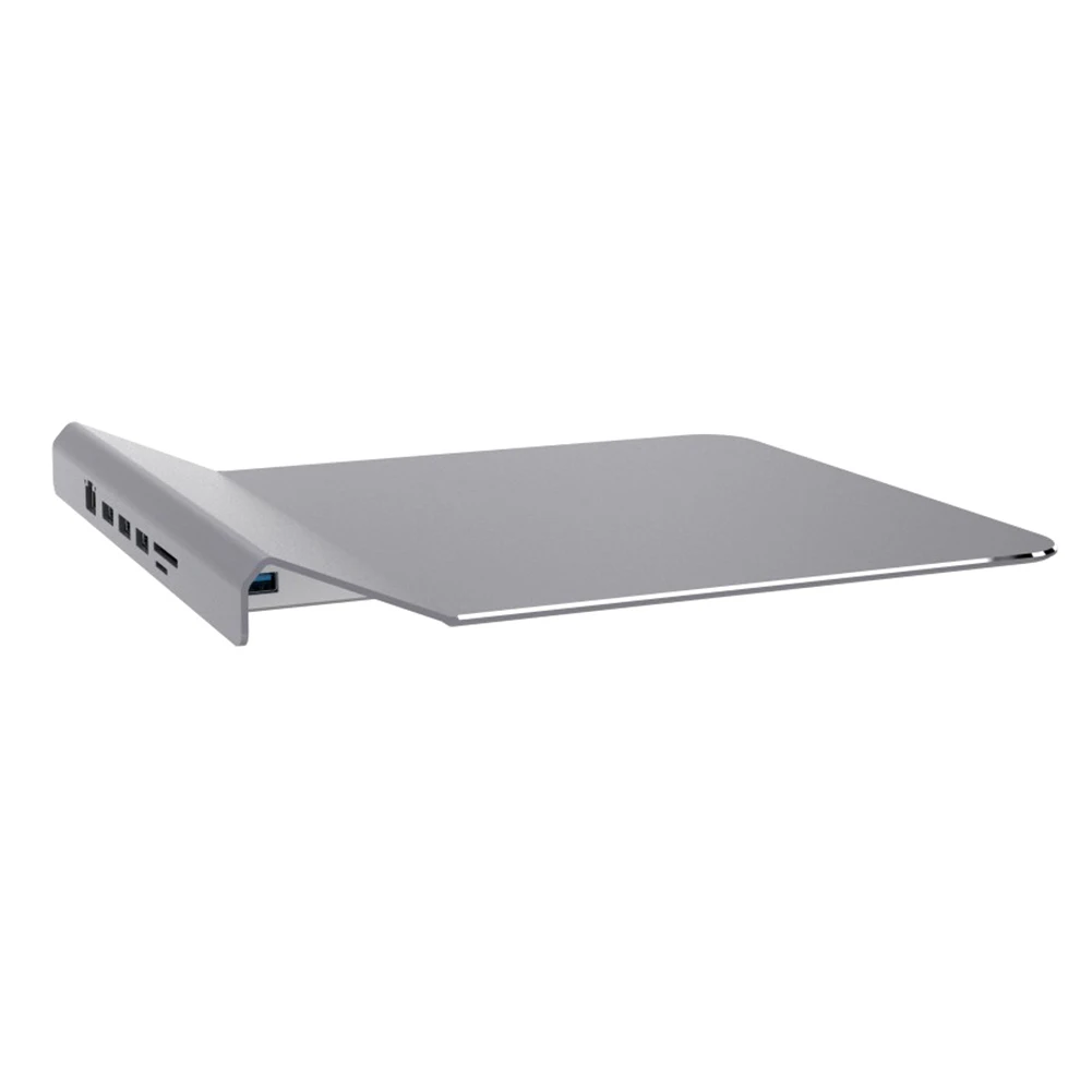 

Slim Mouse Pad USB Hub Portable Lightweight Non Slip Aluminum Alloy RJ45 Smooth Practical Desktop Docking Station