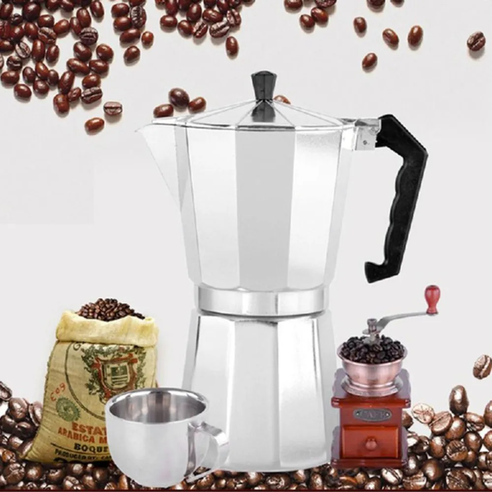 Moka Эспрессо кофеварка Moka Percolator Pot 3 чашки/6 чашек Алюминиевый 8 угловых Moka Pot эспрессо Плита Топ Кофеварка Moka Moka Эспрессо кофеварка Moka Percolator Pot 3 чашки/6 чашек Алюминиевый 8 угловых Moka Pot эспрессо Плита Топ Кофеварка Moka
