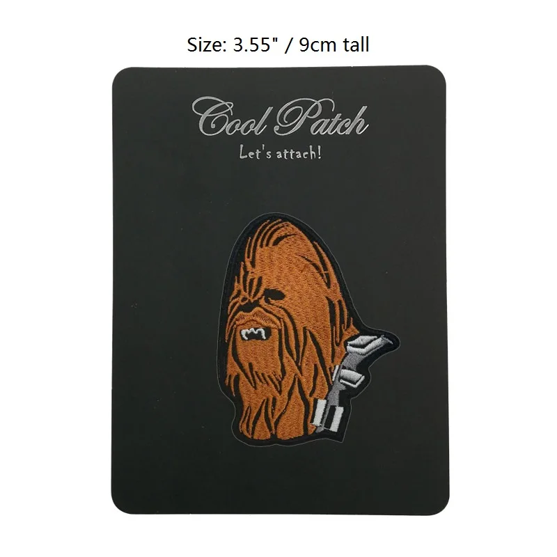 

3.55" Chewbacca Embroidered Patch Rebel Wookie Star Wars Han Solo Darth Vader Empire TV Movie Applique Costume iron on applique