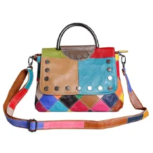 Женская дизайнерская сумка Повседневная сумка сумки из коровей кожи клетчатая сумка с отделкой заклепками маленькая сумка женская сумка через плечо