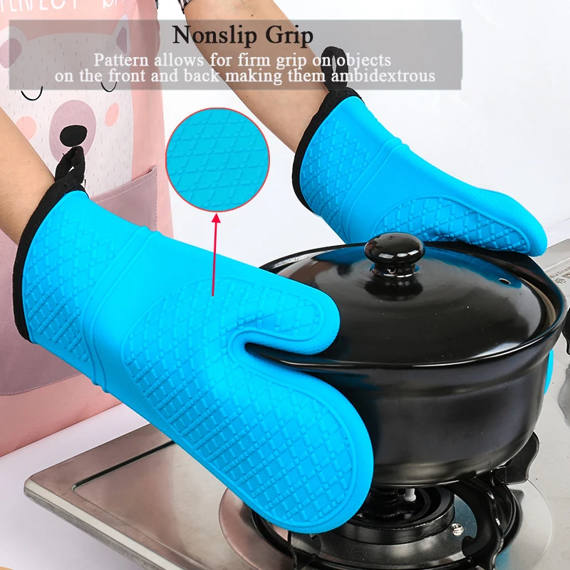 

EPASUN Kitchen Silicone Glove BBQ Oven Mitts Cooking Food Grade Heat Resistant Barbecue Microwave Oven BBQ Cooking Glove