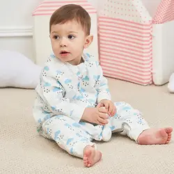 Хлопковый спальный мешок для новорожденных и малышей, Четырехслойный спальный мешок с длинными рукавами