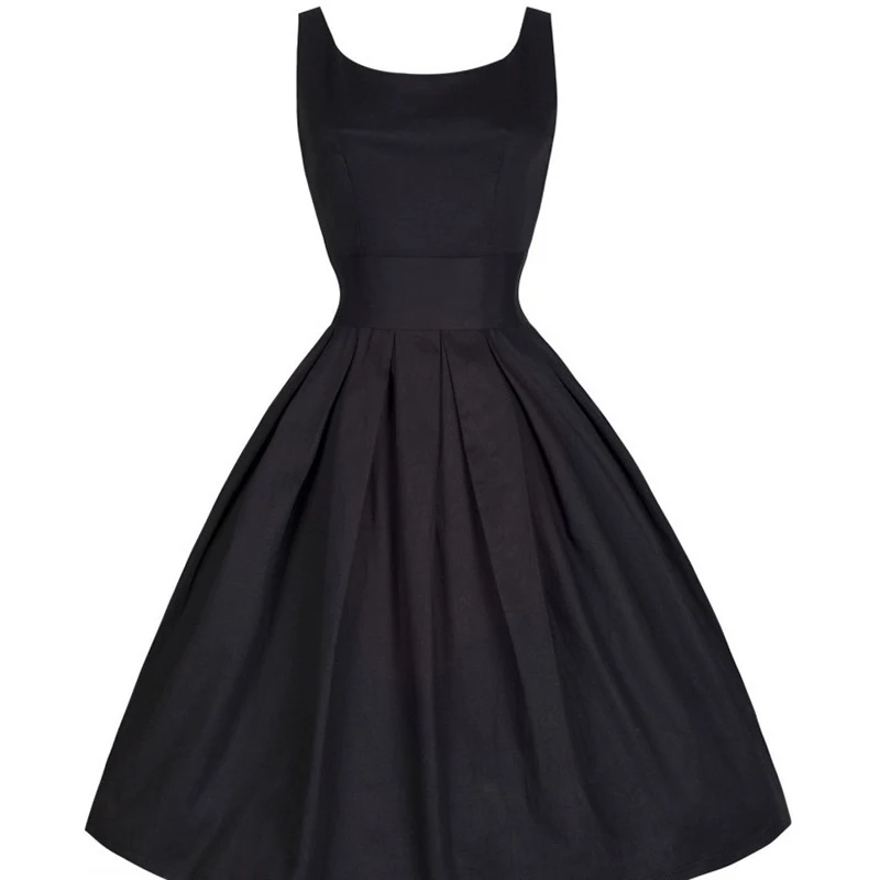 Kostlich Summer Dress Elegant Women O-Neck Sleeveless Party Dresses 1950s Vintage Big Swing Dress Office Lady Dress Sundress (8)