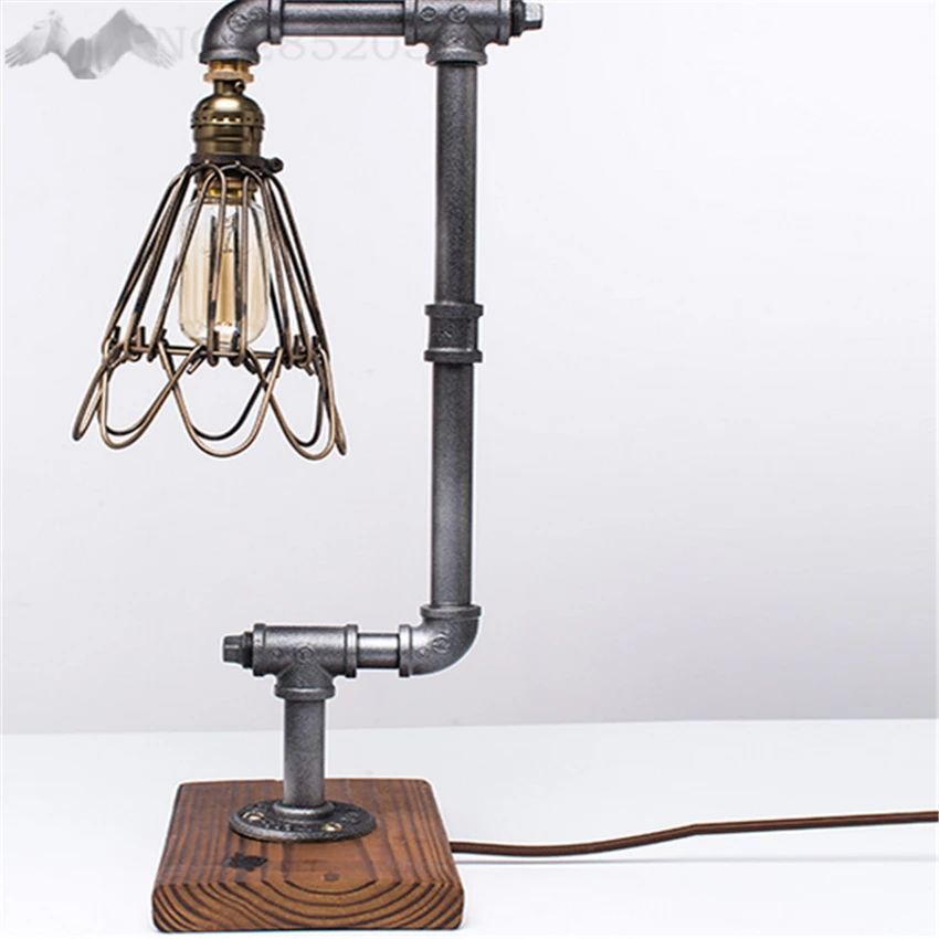 

LFH Industrial Style Retro Iron Table Lights Tube Loft Personalized Nordic Lamps Decoration for Cafe Bar Study Bedroom Lighting