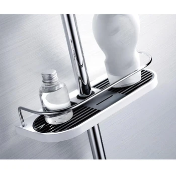 

Practical Bathroom Shelf Shower Storage Rack Shampoo Holder Bath Towel Tray Single Tier Shower Head Holder Bathroom Accessories