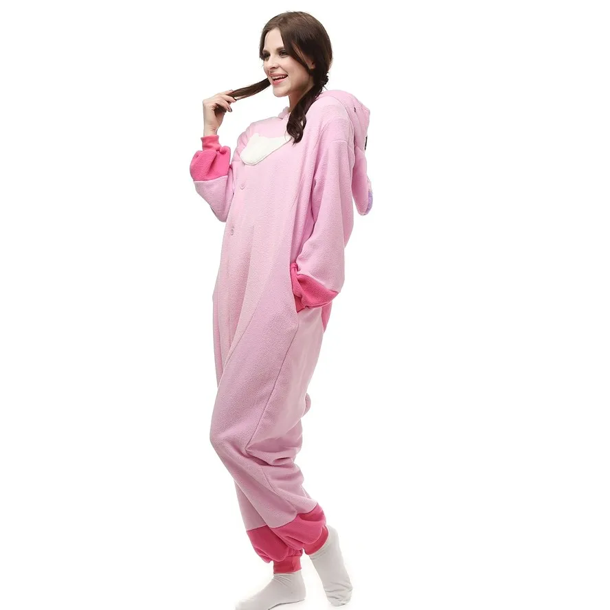 Розовый синий животных стежка пижамы комбинезон для взрослых женщин с капюшоном флис Pijamas Mujer распродажа лучшие онлайн LTY1