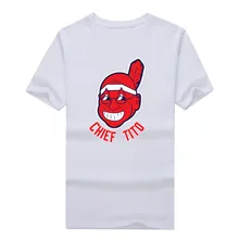 New fashion Terry Francona Chief Wahoo Chief Tito Parody Logo T-Shirt 100% cotton Indians T Shirts Men for fans
