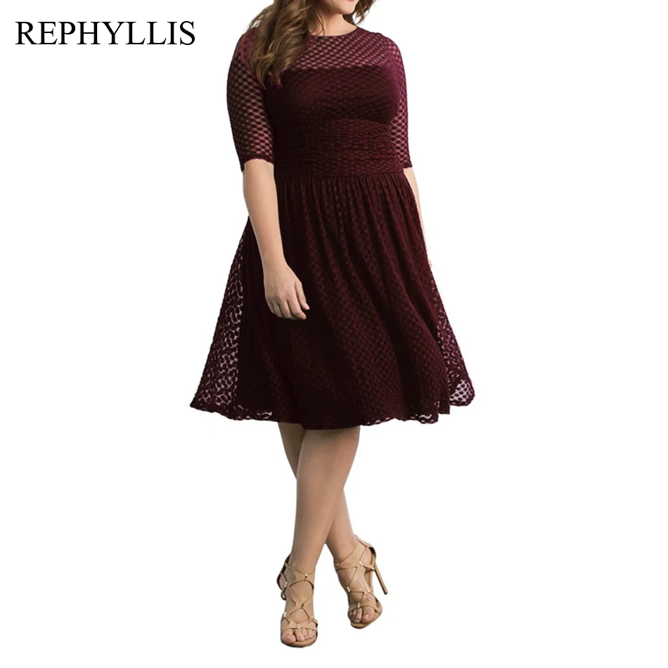 REPHYLLIS, женское модное платье с вырезом, рукав 1/2, о-образный вырез, сексуальное, сзади, прозрачное, для вечеринки, выпускного, коктейля, клуба, повседневное, большое, свободное платье