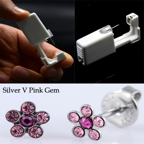 Disposable Device Machine Tools Piercing NO PAIN Safety Sterlised Easy Ear Piercer Sterile Bezel Dasiy Flower Ear Stud