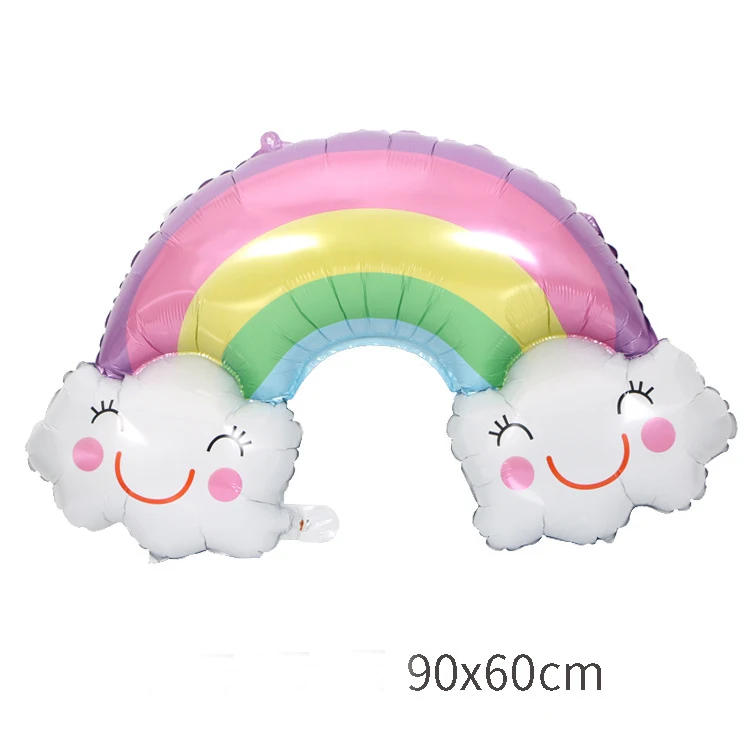 

90*60cm Rainbow Balloons Smile Cloud Birthday Party Wedding Accessories Decoration Anniversary Helium Balloons Drop Shipping