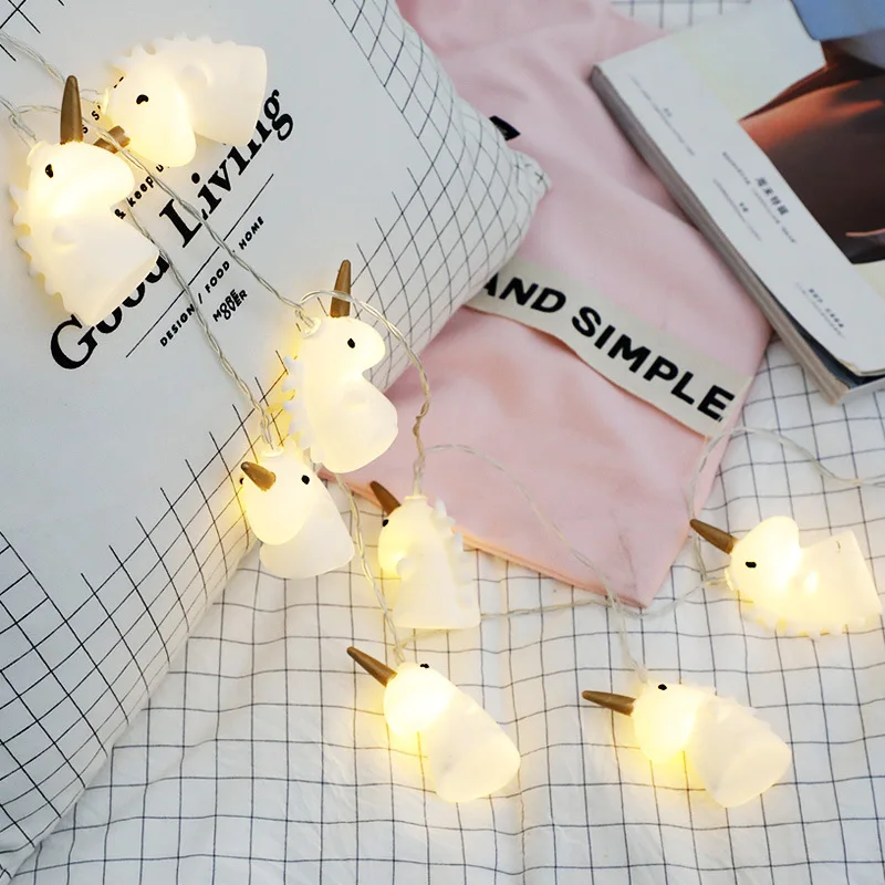 10 LED Fairy Garland String Lights Cartoon Unicorn Christmas Battery Power Holiday Wedding Party Home Girl Bedroom Decoration 10 LED Fairy Garland String Lights Cartoon Unicorn Christmas Battery Power Holiday Wedding Party Home Girl Bedroom Decoration