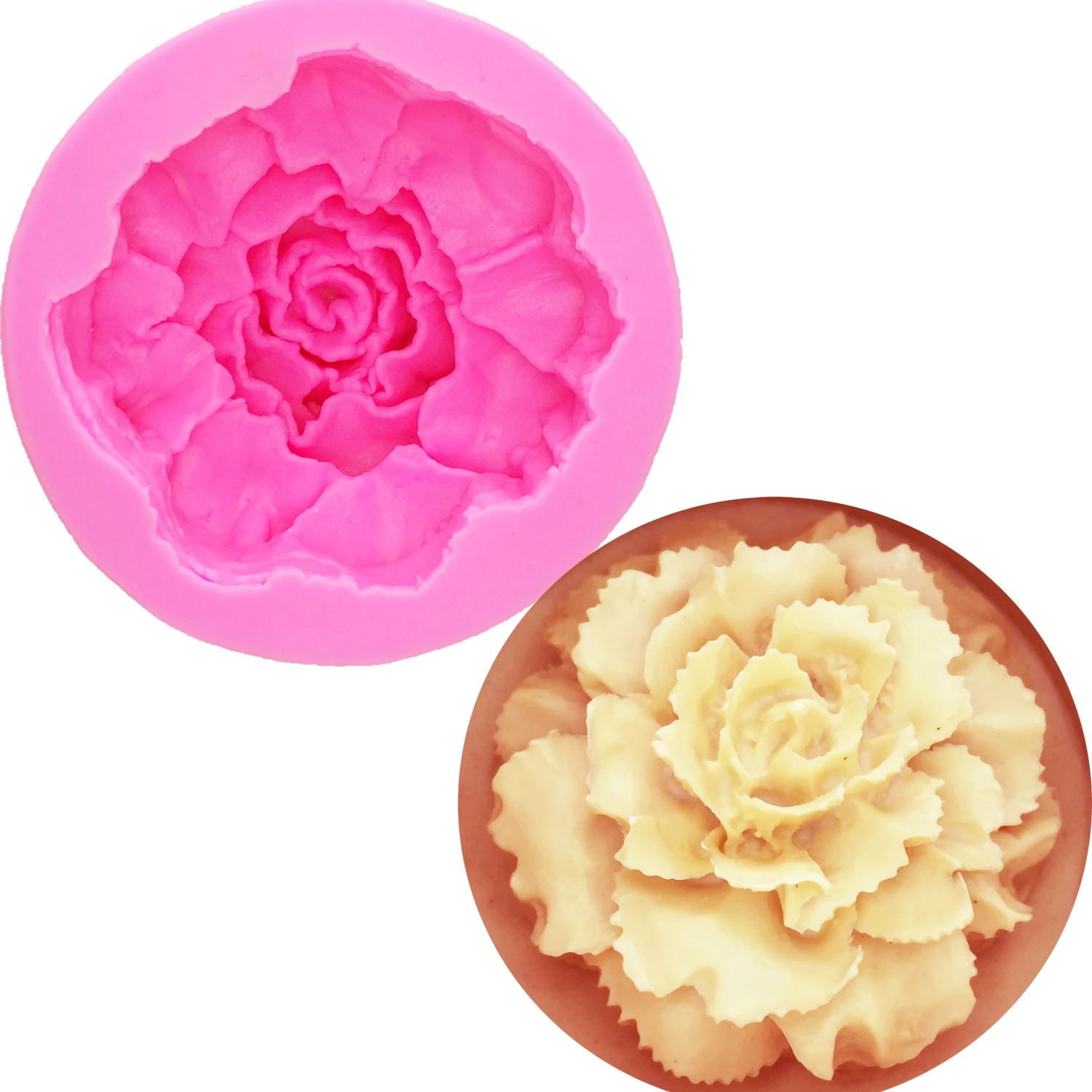 

M0443 3D Flower Carnations Silicone Mold Cake Decoration Soap Candle Clay Fimo Moulds
