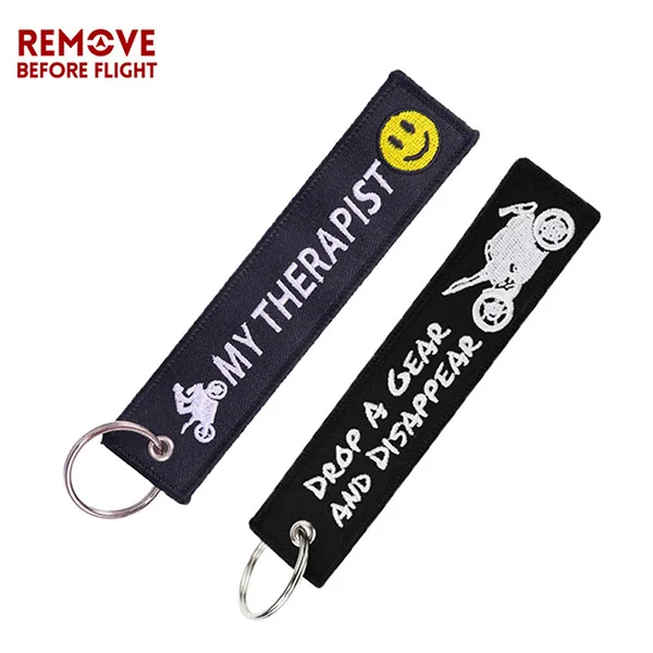 Remove Before Flight байкерские брелок сердцебиение Чемодан тег portachiavi вышивка брелок chaveiro для мотоцикла брелки для ключей комплект из 2 предметов - Название цвета: 2PCS