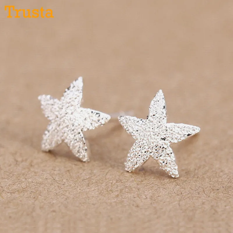 

Trusta Women's 100% 925 Sterling Silver Jewelry Fashion cute Tiny 5 stars Stud Earrings Gift for Girls Friend Kids Lady DS25