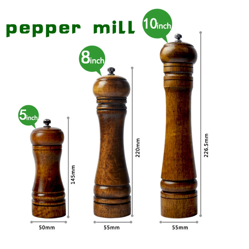 Ручная деревянная мельница для перца 5 8 10 дюймов|pepper grinder|pepper millgrinder pepper |