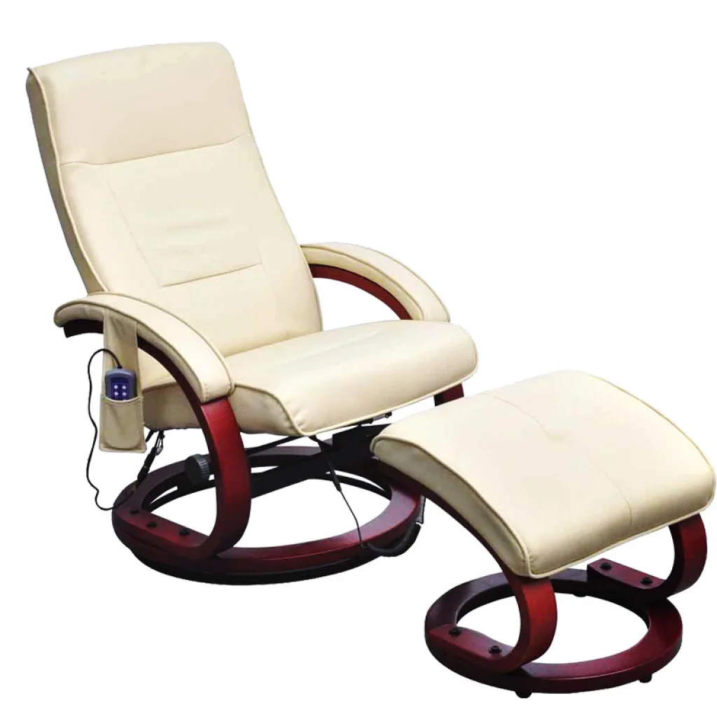 Ikayaa Electric Tv Massage Chair Recliner Cream White Massage Chair For