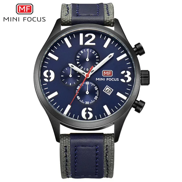 

MINI FOCUS Chronograph Men's Sports Watches Men Top Brand Luxury Quartz Army Military Wrist Watch Nylon Clock relogio masculino