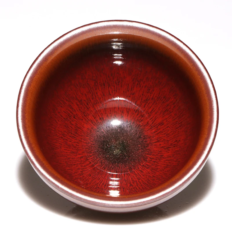 

Jianzhan Matcha Bowl Tenmoku Matcha Chawan Red Ceramic Chinese Kungfu Tea Cup