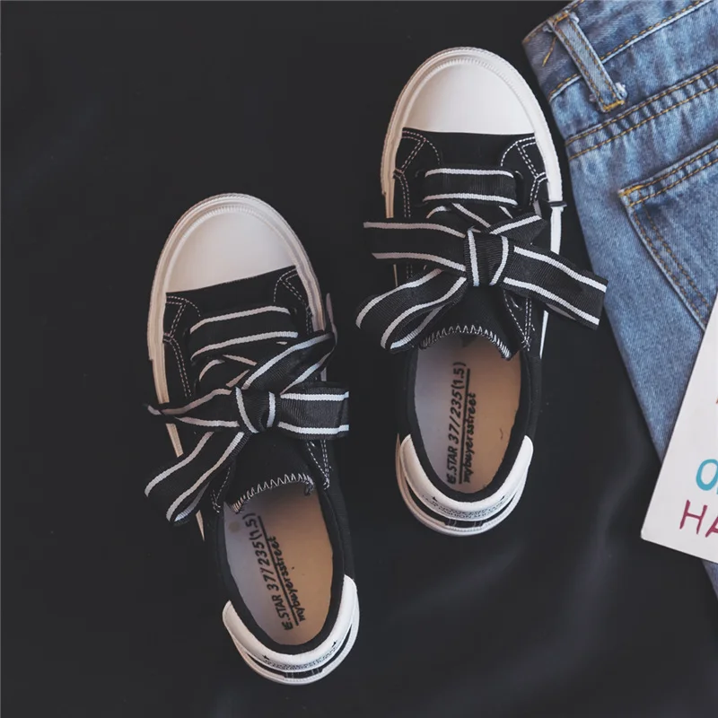 Vente Femmes chaussures printemps talon plat femme mode toile chaussures papillon noeud filles chaussures avec Bowknot Zapatillas Deportivas Mujer