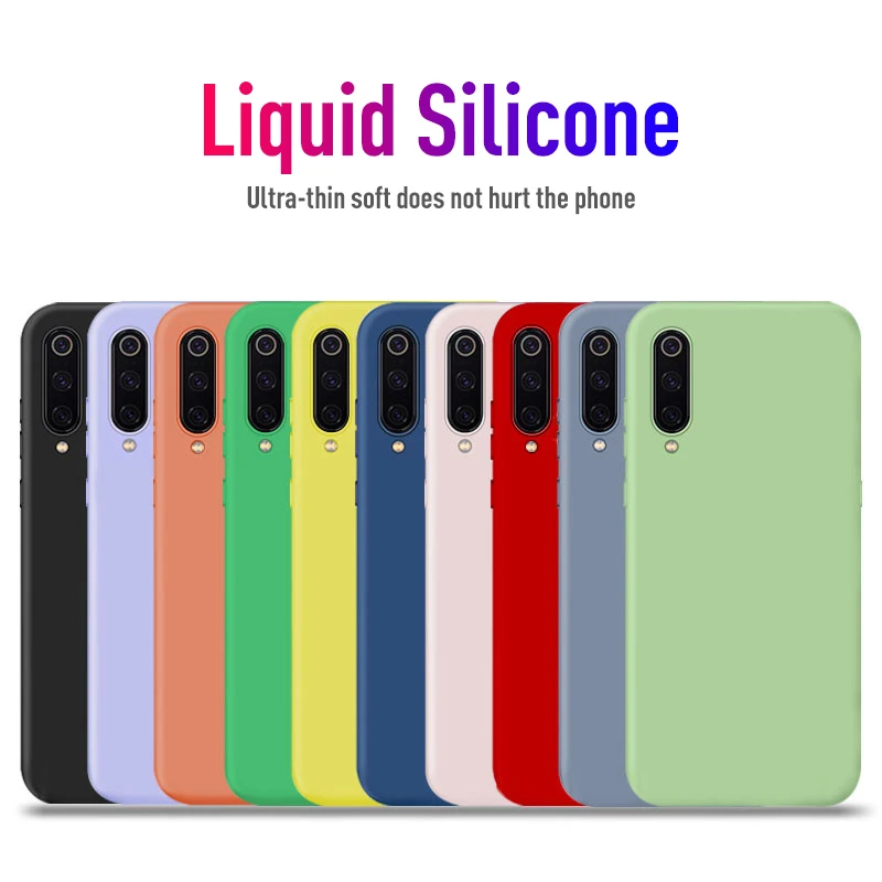 

For Xiaomi Mi9 Simple Rugged Breathable Armor Soft Back Cover Case Silicone TPU Not for Xiaomi 9se Color Phone Protective Cases