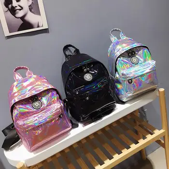 

Women Bags hologram laser backpack for teenager girls boys students schoolbags rucksack holographic backpacks New Travel Mochila