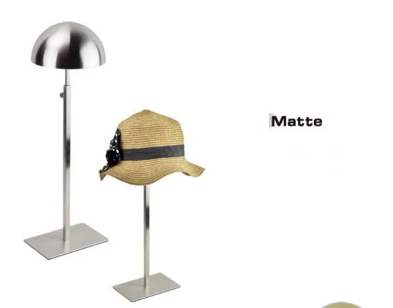 cheap Matte silver Metal Hat display stand hat display rack hat holder cap display