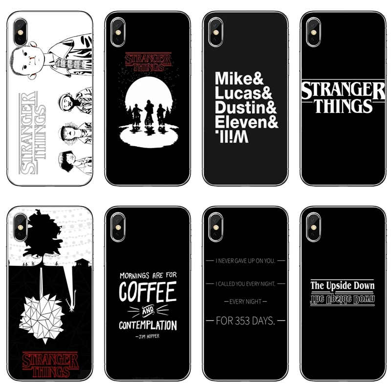 

black white stranger things TV tpu soft case For Samsung Galaxy A10 A30 A40 A50 A60 A70 Huawei P30 lite pro P Smart Y6 2019