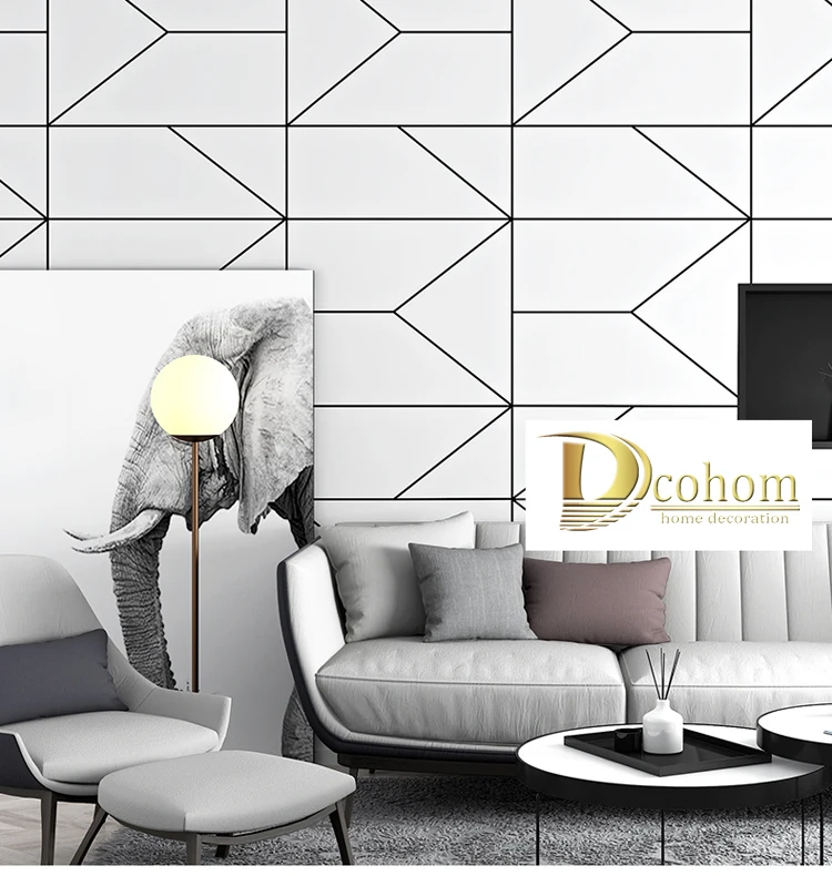 Роскошные современные 3D абстрактные геометрические обои в рулоне для спальни гостиной домашний декор рельефные настенные покрытия черно-белые