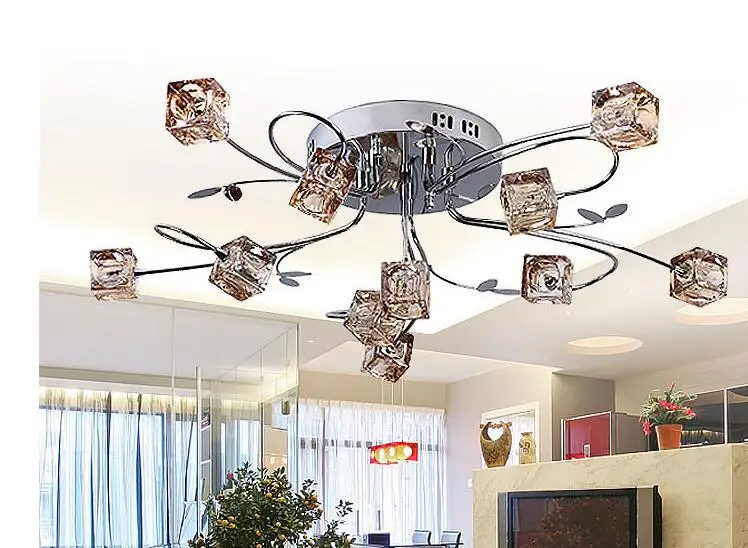 

Crystal Box Light Flower Leaf Ceiling Light Decorative Light Creative Bedroom Restaurant Corridor Living Room Light