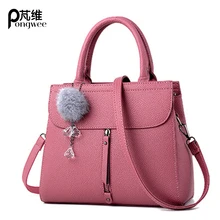 

PONGWEE Glamor Elegance High Quality Female Handbags Ladies Shoulder Bag Handbags Fashion Messenger Bag Pure color brand handbag