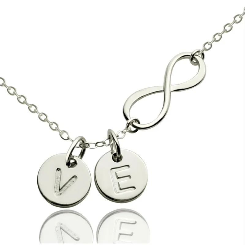 

Custom letter Necklace 925 sliver Engraving Blank Necklace Personalized any letterNecklace Jewelry for women/Mother's Day#N94-WS