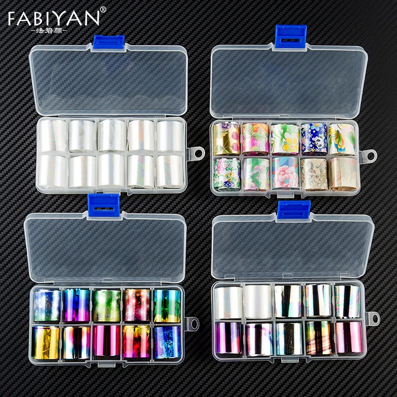 

10 Sheets Nail Art Tips Foil Transfer Sticker Decals DIY Colorful Starry Sky Holographic Laser Manicure Decoration Tool 2.5*50cm