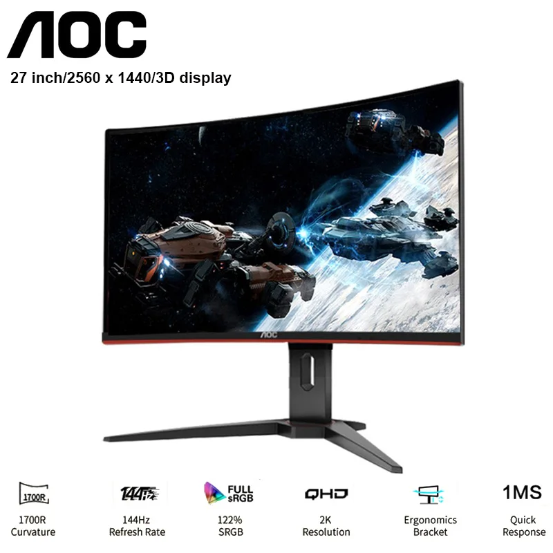 AOC CQ27G1 монитор изогнутый жидкокристаллический дисплей 27 '񟵰x1440 P 3000: 1 Частота