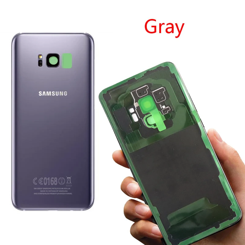 Оригинальное заднее стекло для SAMSUNG Galaxy S8 G950 G950F дисплей S8 Plus G955 G955F крышка батареи задняя дверь корпус с объективом камеры