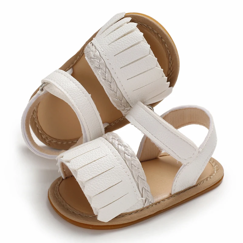 Newborn Baby Boy Girl 0-18M Summer Sandals Long Tassel Soft Sole Crib Shoes Anti-slip Prewalker