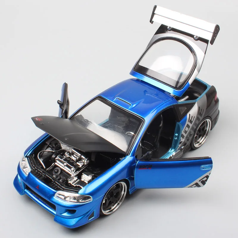 1/24 Jada 1995 Mitsubishi Eclipse, гоночные литые автомобили, металлическая спортивная модель автомобиля, масштабные игрушки, миниатюрный подарок для мальчика