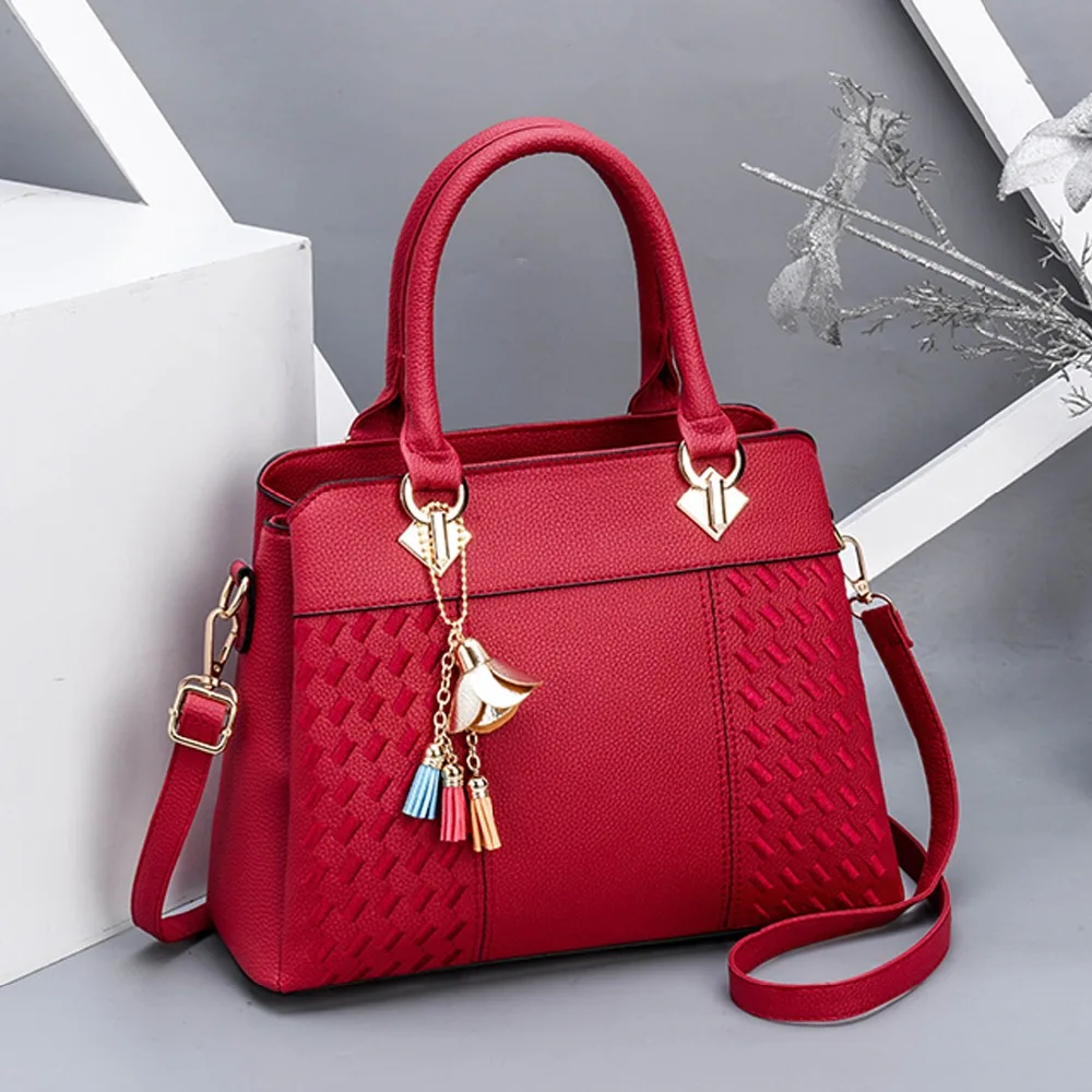 Fashion Women Handbags Tassel PU Leather Totes Bag Top handle
