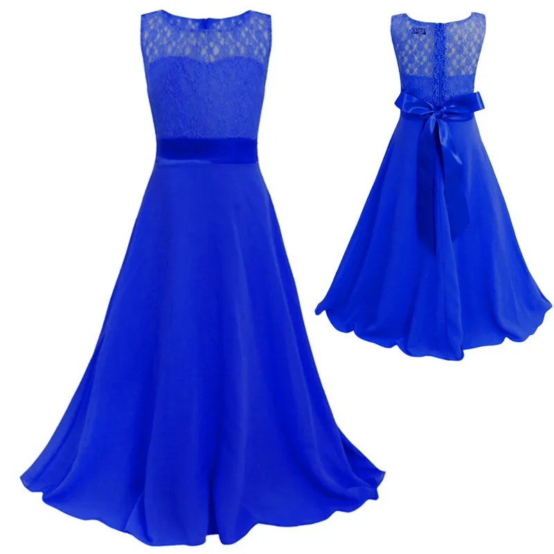 

Kids Flower Lace Dress for Girl Wedding Party Bridesmaid Floral Girl Dress Mop the floor Ball Gown Prom Formal Maxi Dress