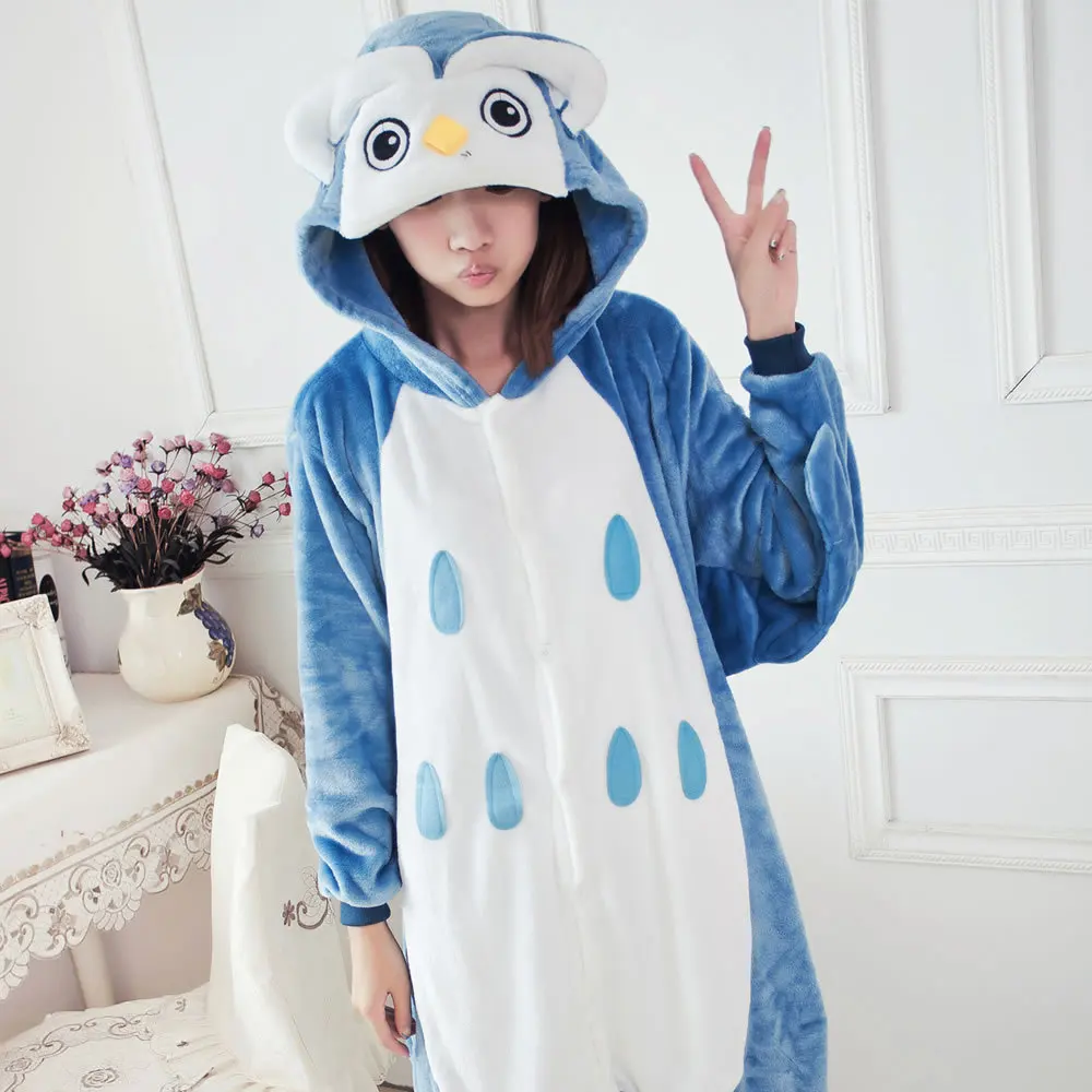 Winter Warm Owl Animal Pajamas Sleepcoat Cosplay Sleepwear Costume
