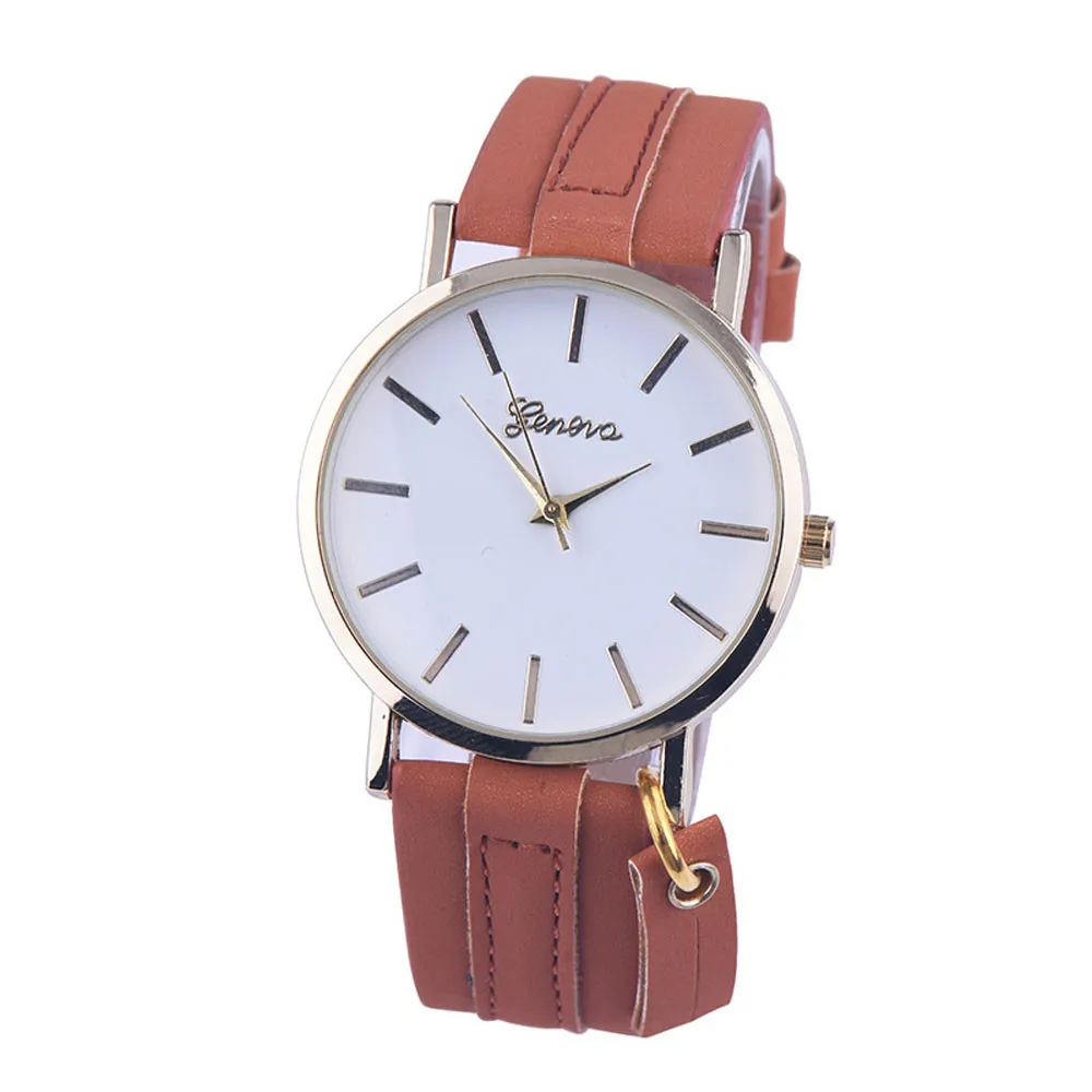 

Fashion Women's Leather Watch 1pcs Simple Alloy Dial Dial Small Pendant Casual Geneva Quartz Watch Gift relogio a70